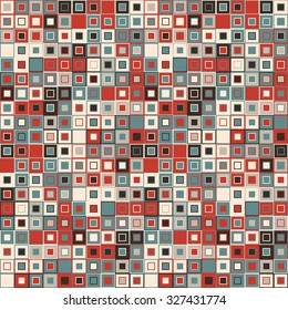 Vector seamless pattern. Consists of geometric elements.The elements have a square shape and different color. Useful as design element for texture, pattern and artistic compositions.