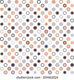 Vector seamless pattern. Consists of geometric elements arranged on a white background.The elements have round shape and different color.