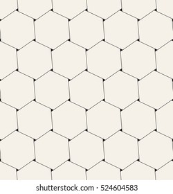 Vector seamless pattern. Contemporary minimalist texture. Repeating geometric tiles. Simple grid with twisted hexagons.