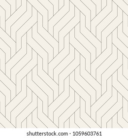 Vector seamless pattern. Contemporary stylish texture. Geometric thin ornament. Monochrome linear braids.