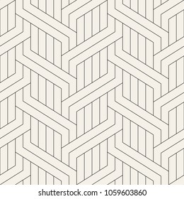 Vector seamless pattern. Contemporary stylish texture. Geometric thin ornament. Monochrome linear braids.