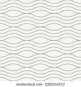 Vector seamless pattern. Contemporary stylish texture. Geometric striped ornament. Monochrome thin waves.