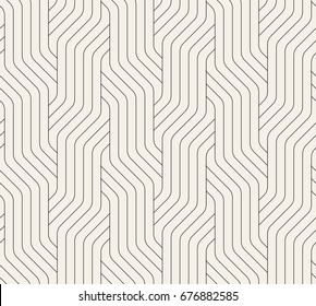 Vector seamless pattern. Contemporary stylish texture. Geometric striped ornament. Monochrome linear braids.