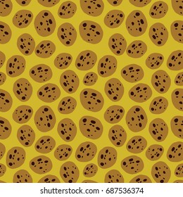 Vector seamless pattern with cookie