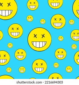 vector seamless pattern cool and funny emoticons