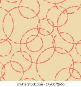 vector seamless pattern with coral dotted circles
