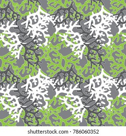 Vector seamless pattern with coral reef. Underwater sea life. Good for textile, wallpapers, paper for art and craft