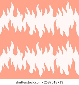 Vector seamless pattern with coral and white fire