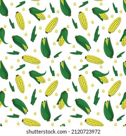 vector seamless pattern with corn