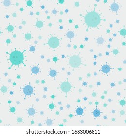 Vector seamless pattern Coronavirus COVID-19 . Virus Covid 19-NCP