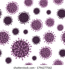 vector seamless pattern of coronavirus molecules. pandemic covid-19 concept