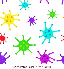Vector seamless pattern of coronavirus. Vector virus illustration.
