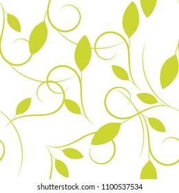 Vector seamless pattern for cosmetics, beauty products, organic and healthy food with leaves - modern ornaments 