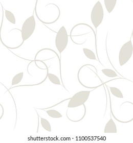 Vector seamless pattern for cosmetics, beauty products, organic and healthy food with leaves - modern ornaments 