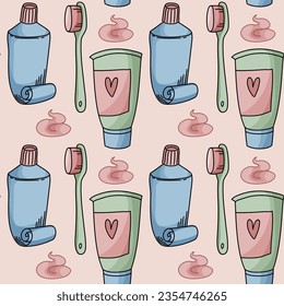 vector seamless pattern cosmetics beauty feminine supplies