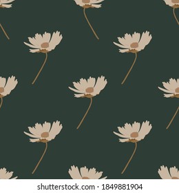 vector seamless pattern with cosmos.