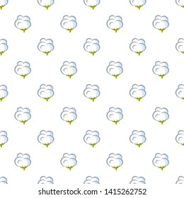 Vector seamless pattern with cotton flowers. Simple design for fabrics, textiles, labels, web design.