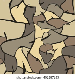 Vector seamless pattern. Cracked clay ground - brown texture