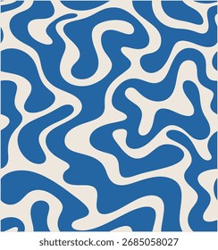 Vector seamless pattern with creative abstract shapes. blue spot pattern background 