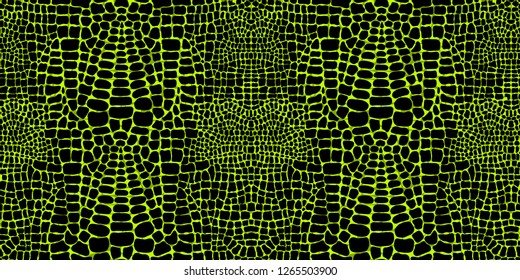 Vector Seamless Pattern With Crocodile Or Alligator Skin. Animalistic Wallpaper.