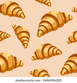 Vector seamless pattern with croissants.
