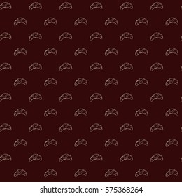 Vector seamless pattern of croissants. Vector illustration