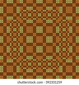 Vector seamless pattern with cross-stitches. Background with crosses. Swatch can be used as embroidery scheme for small pillow.