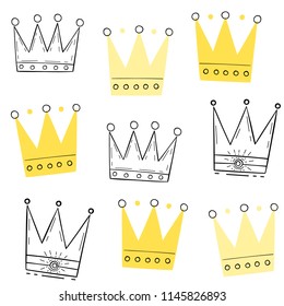 Vector seamless pattern with crown. Scandinavian motives. Baby print.