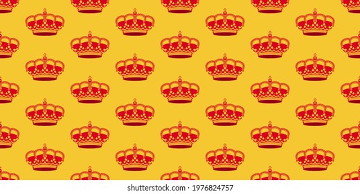 Vector seamless pattern with crowns.
