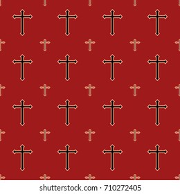 Vector seamless pattern.  For crucifix used wallpaper, pattern fills,