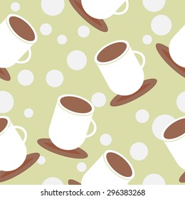 Vector seamless pattern with cups