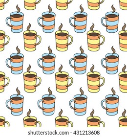 vector seamless pattern with cups