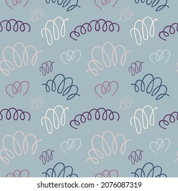 Vector  seamless pattern with curls on white background. illustration.Design for cosmetics and perfumery. Best for textiles, wrapping paper, advertising, packaging.