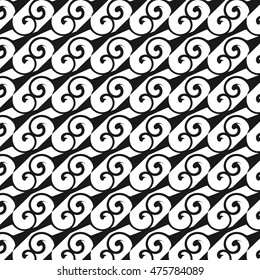 Vector seamless pattern with curls.Modern stylish texture
