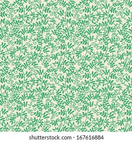Vector seamless pattern with curly floral ornaments. 