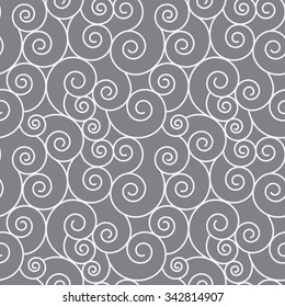 Vector seamless pattern with curly lines
