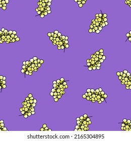 Vector seamless pattern, currant in watercolor style with black contour