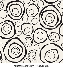 Vector seamless pattern from curve circles. Modern stylish texture. Endless abstract background