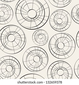 Vector seamless pattern from curve circles. Modern stylish texture. Endless abstract background