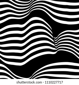 vector of seamless pattern with curved black and white stripes
