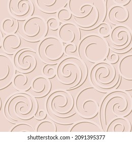 Vector seamless pattern with curves element. Stylish, simple, elegant decor