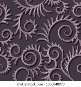 Vector seamless pattern with curves elements
