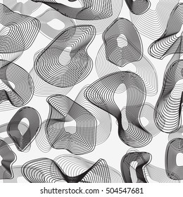 Vector seamless pattern with curves linear pattern.Modern stylish texture