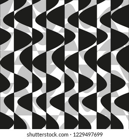 Vector seamless pattern with curves waves.Modern stylish texture
