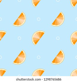Vector seamless pattern the cut slices of orange