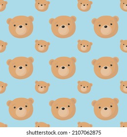 Vector seamless pattern with Cute Bear. For greeting card, posters, banners, children books, printing on the pack, printing on clothes, wallpaper.