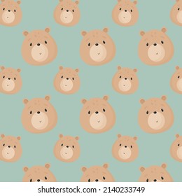 Vector seamless pattern with Cute Bear. For greeting card, posters, banners, children books, printing on the pack, printing on clothes, wallpaper.