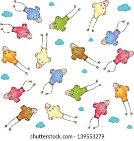 Vector seamless pattern of cute birds.