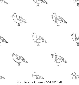 Vector seamless pattern of cute bright birds
