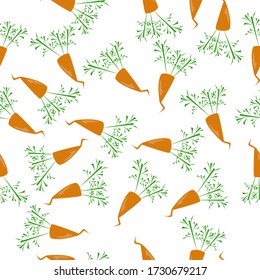 Vector seamless pattern cute carrot illustration for background, textile, design